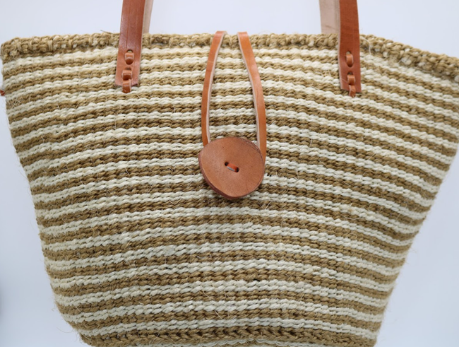 rican Handwoven bag with leather