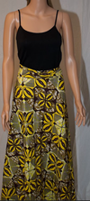 Flowered umbrella skirt with belt