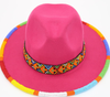 Pink Maasai beaded Fedora hat,