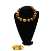 African Multicolored Trade Beads Necklace for Women and a Matching Bracelet