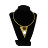 African Elegant Brass Choker Necklace, Black & White Pendant Necklace, Triangle shape, Unisex