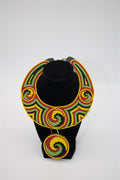 Multicolored Maasai beaded collar