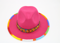 Pink Maasai beaded Fedora hat,